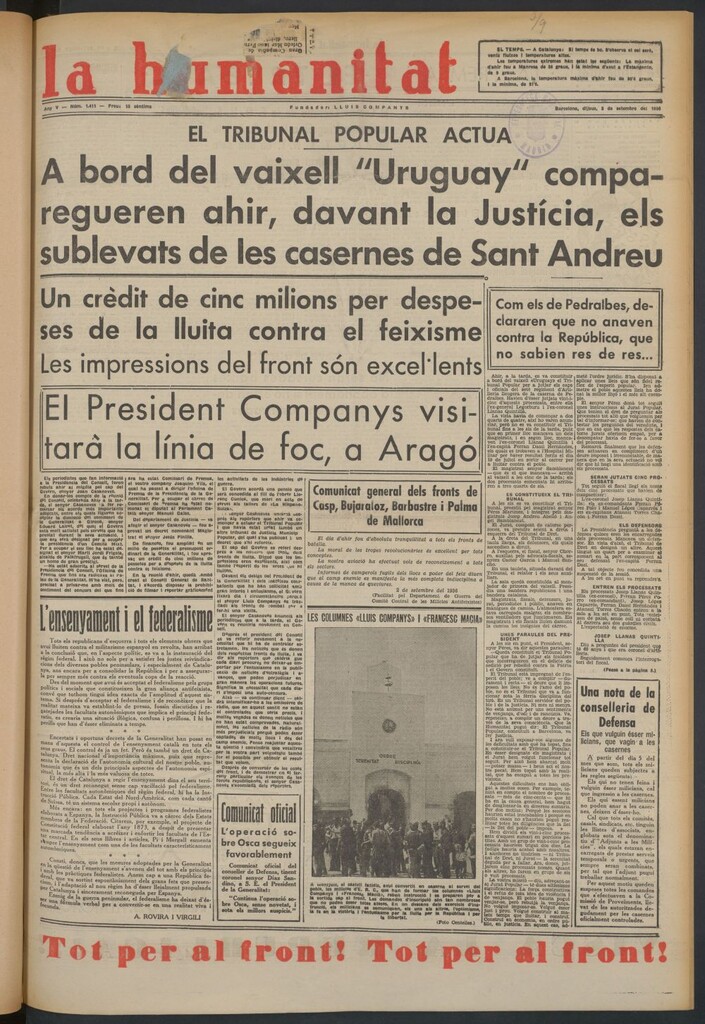 Miniatura de La Humanitat del 3 de septiembre de 1936