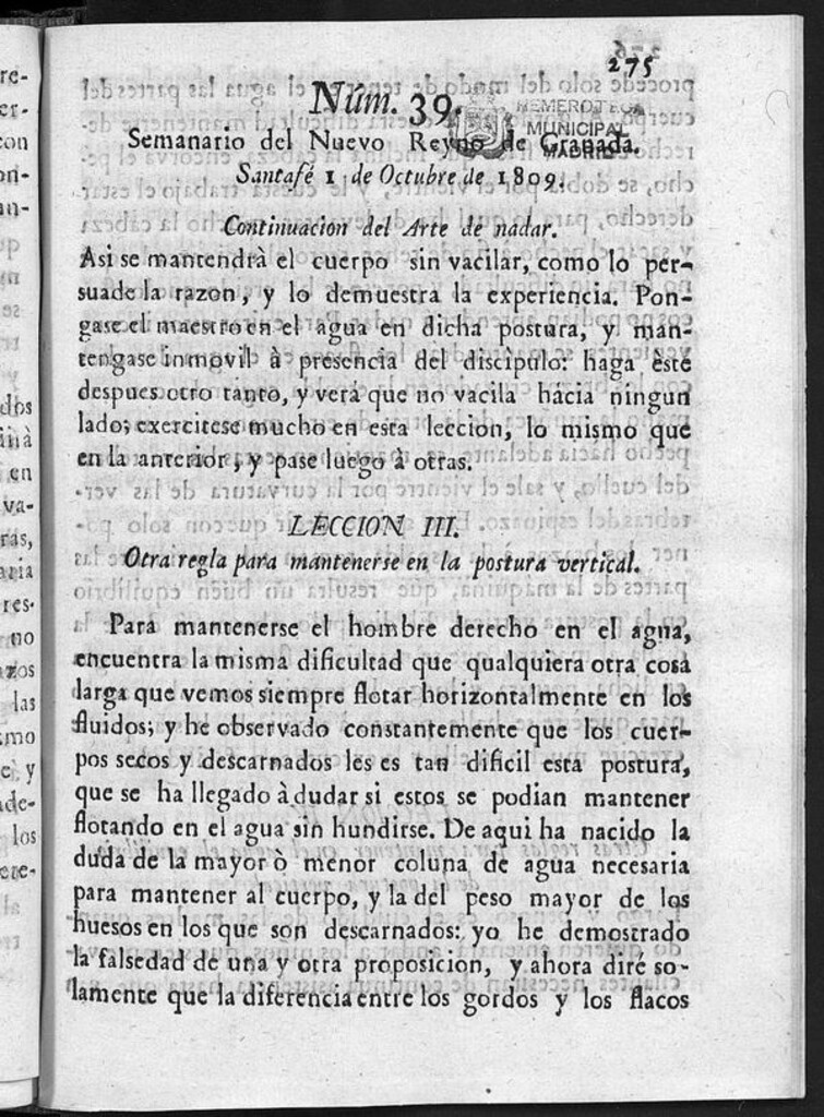 Miniatura de Semanario del Nuevo Reyno de Granada, Núm. 39.