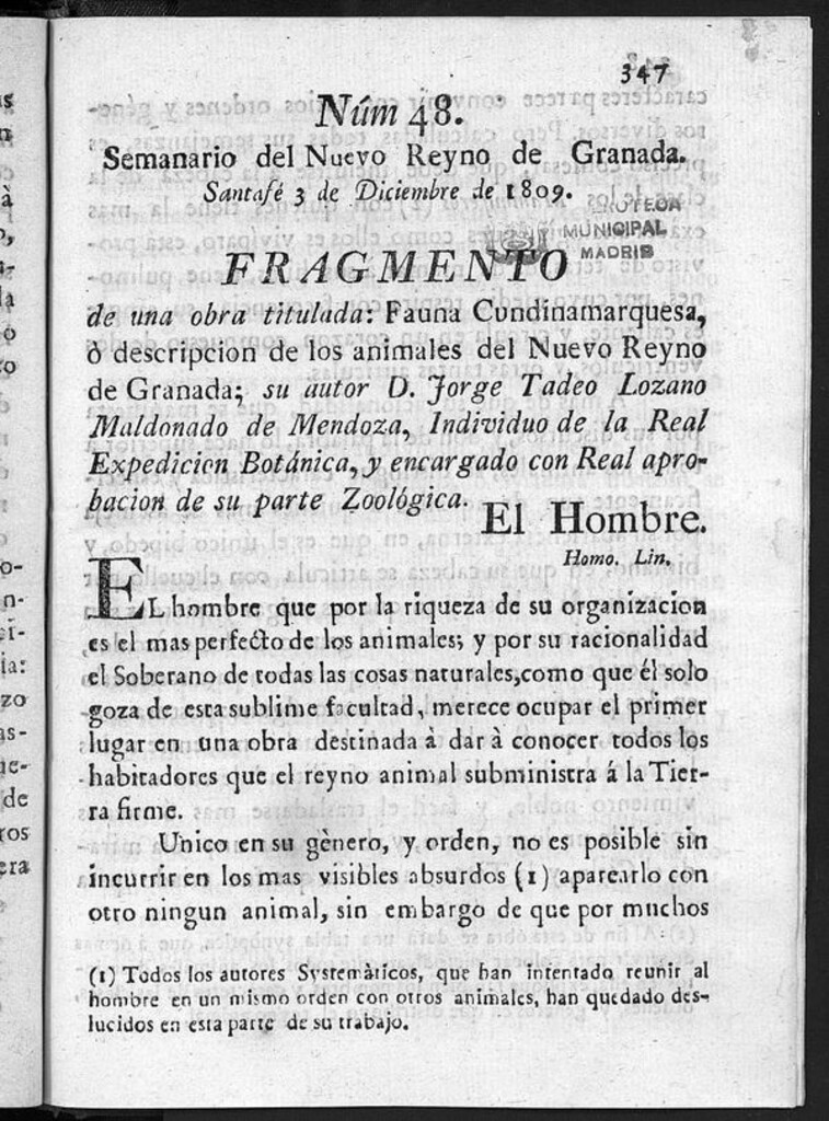 Miniatura de Semanario del Nuevo Reyno de Granada, Núm. 48.