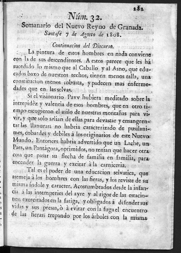 Miniatura de Semanario del Nuevo Reyno de Granada, Núm. 32.