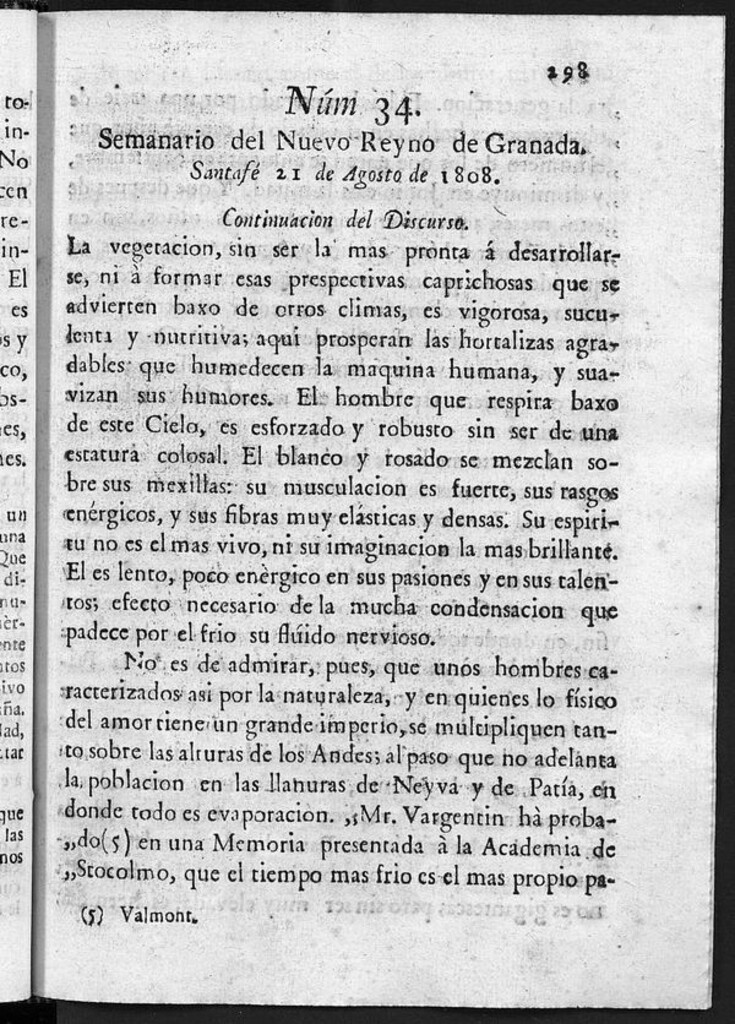 Miniatura de Semanario del Nuevo Reyno de Granada, Núm. 34.