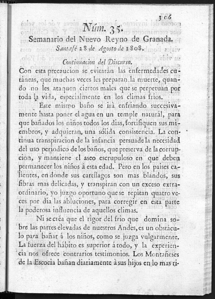 Miniatura de Semanario del Nuevo Reyno de Granada, Núm. 35.