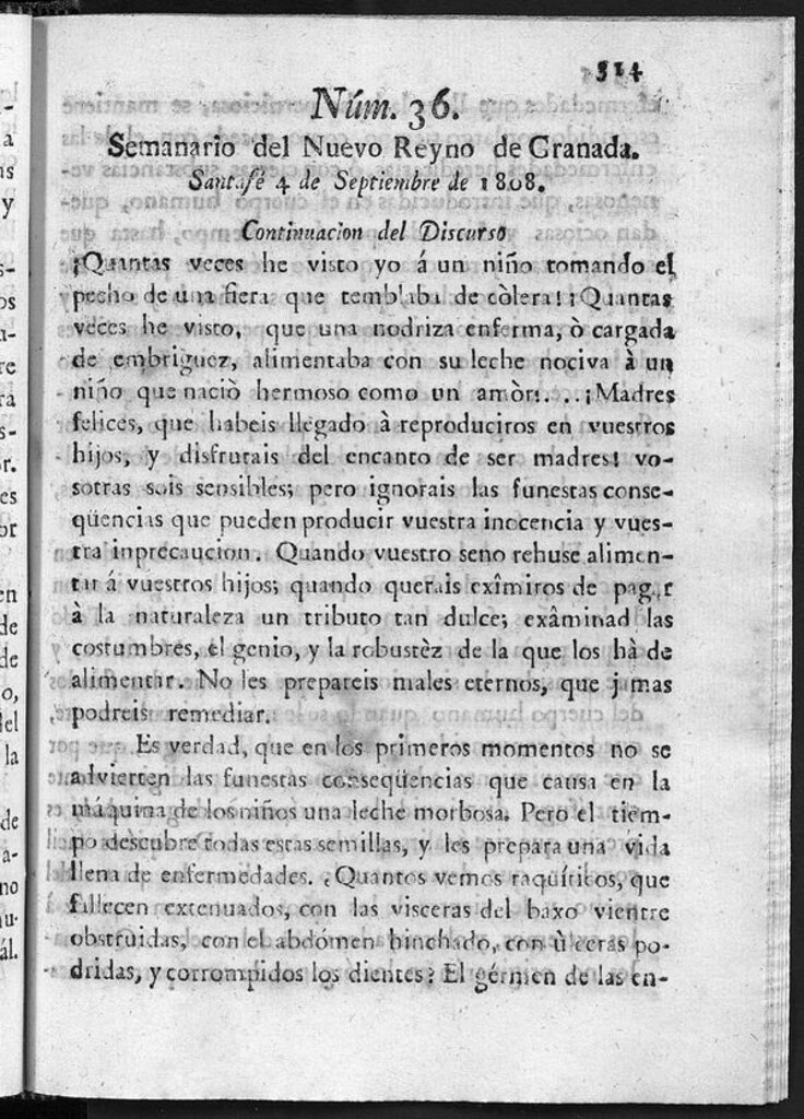 Miniatura de Semanario del Nuevo Reyno de Granada, Núm. 36.