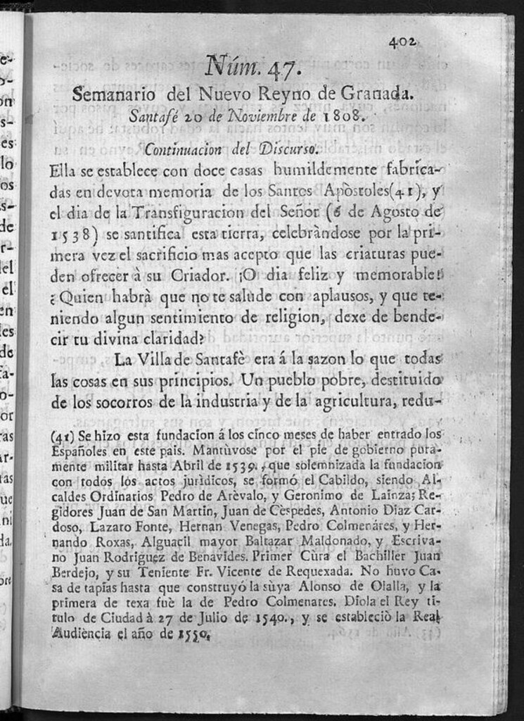 Miniatura de Semanario del Nuevo Reyno de Granada, Núm. 47.
