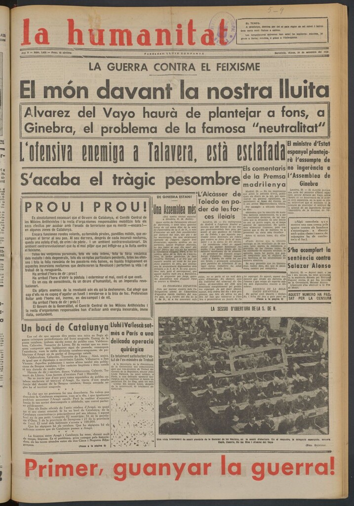 Miniatura de La Humanitat del 24 de septiembre de 1936