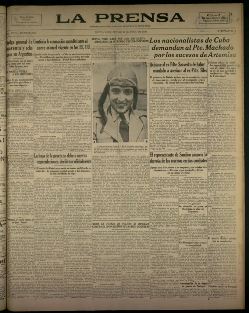 Miniatura de La Prensa: único diario español e hispano americano en Nueva York del 19 de junio de 1930, nº 3879