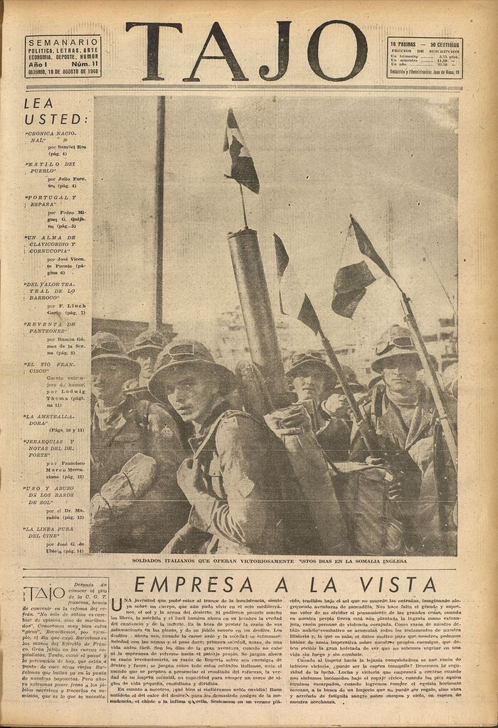 Miniatura de Tajo, 10 de agosto de 1940