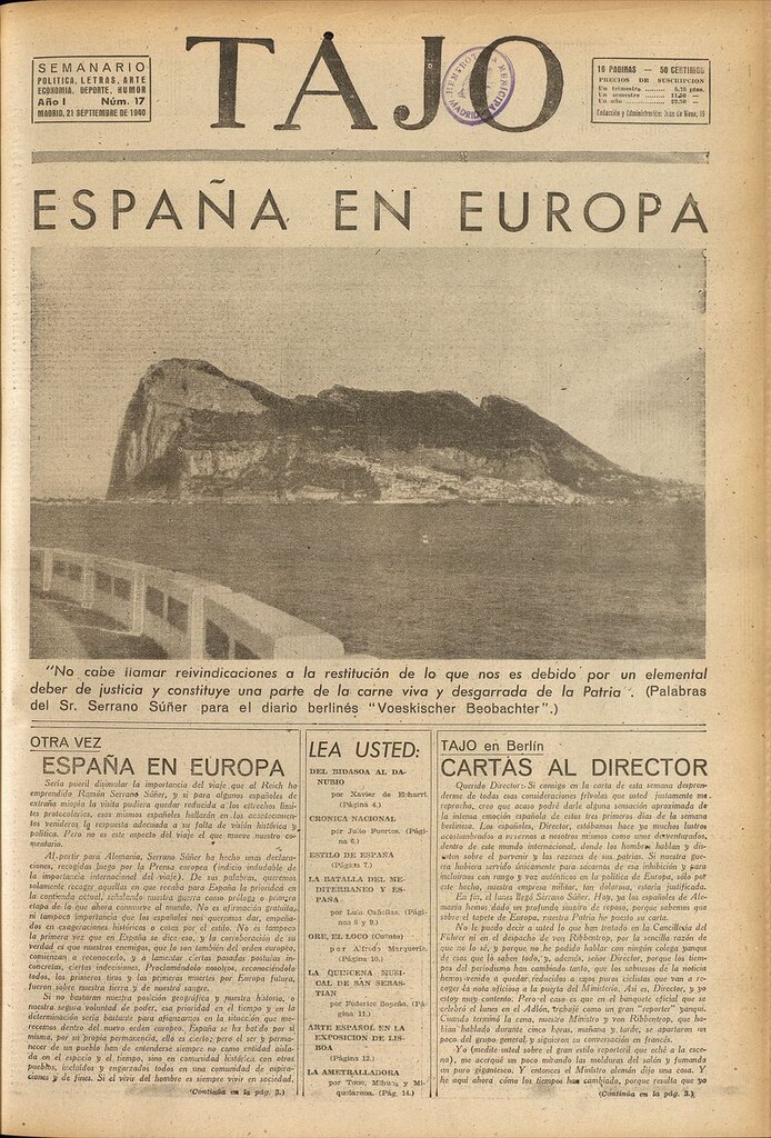 Miniatura de Tajo, 21 de septiembre de 1940