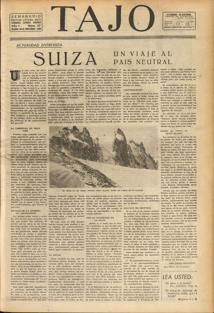 Miniatura de Tajo, 30 de noviembre de 1940