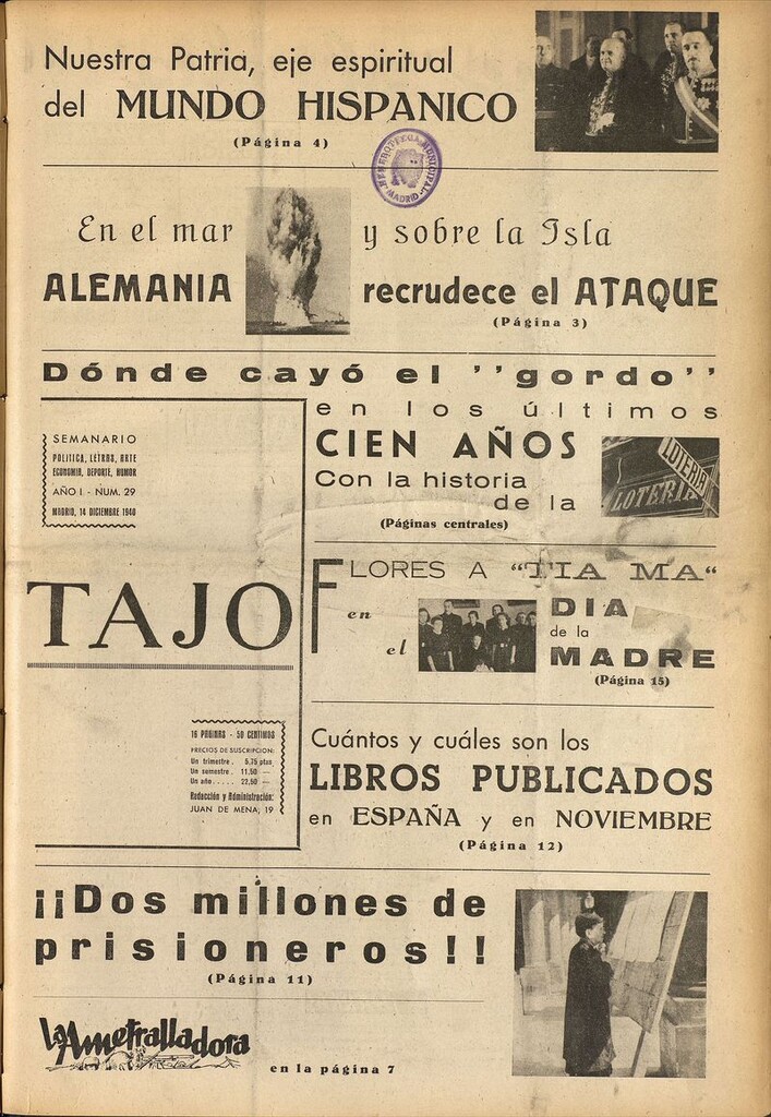 Miniatura de Tajo, 14 de diciembre de 1940