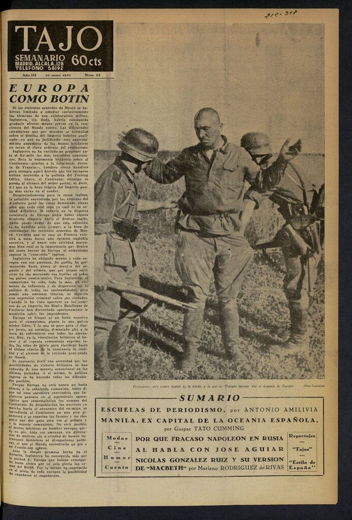 Miniatura de Tajo, 10 de enero de 1942