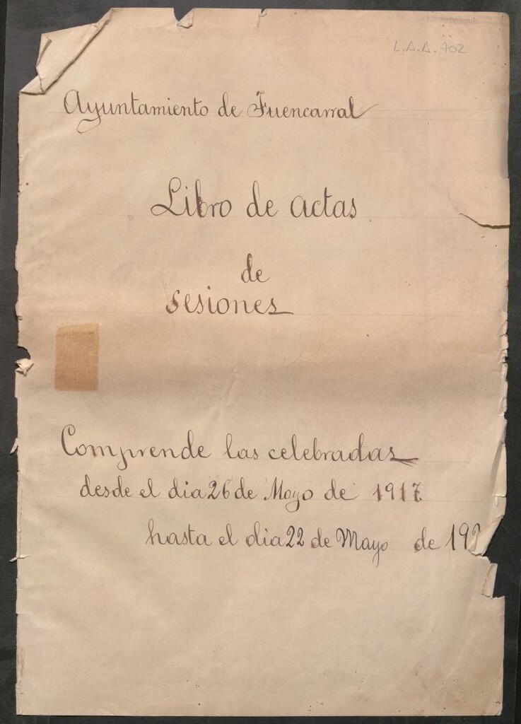 Miniatura de Actas y acuerdos del ayuntamiento de Fuencarral de 1917-1920. Libro 702.