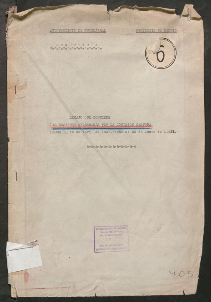 Miniatura de Actas y acuerdos del ayuntamiento de Fuencarral de 1931. Libro 705.