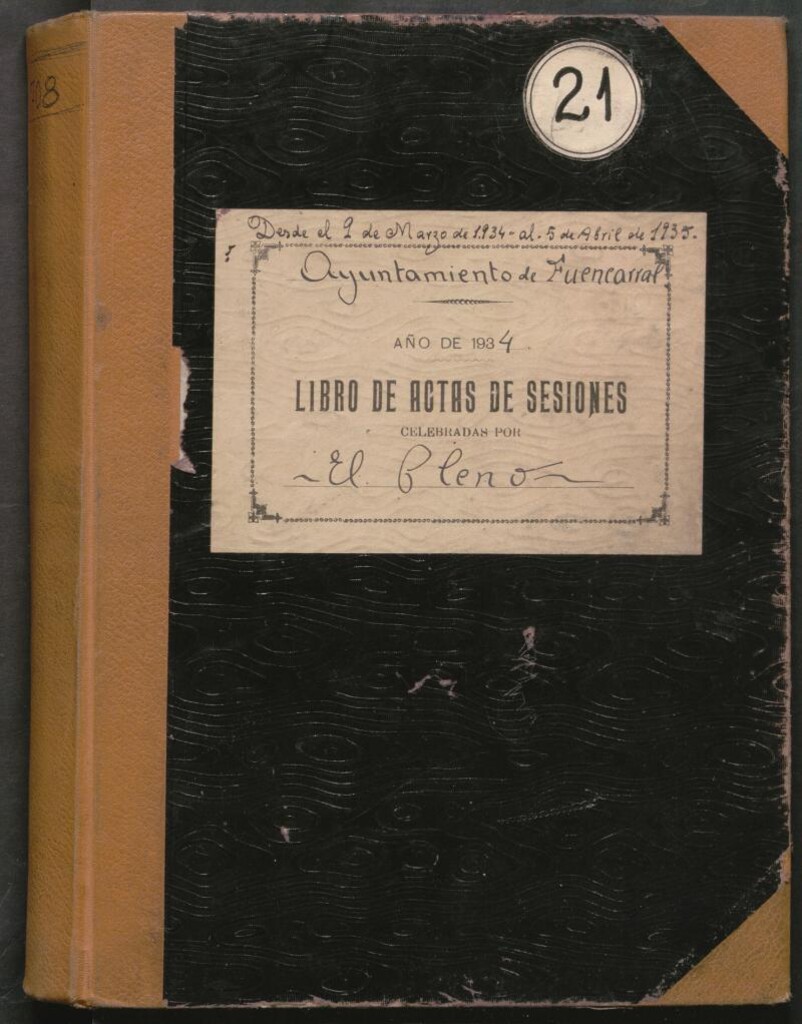 Miniatura de Actas y acuerdos del ayuntamiento de Fuencarral de 1934-1935. Libro 708.