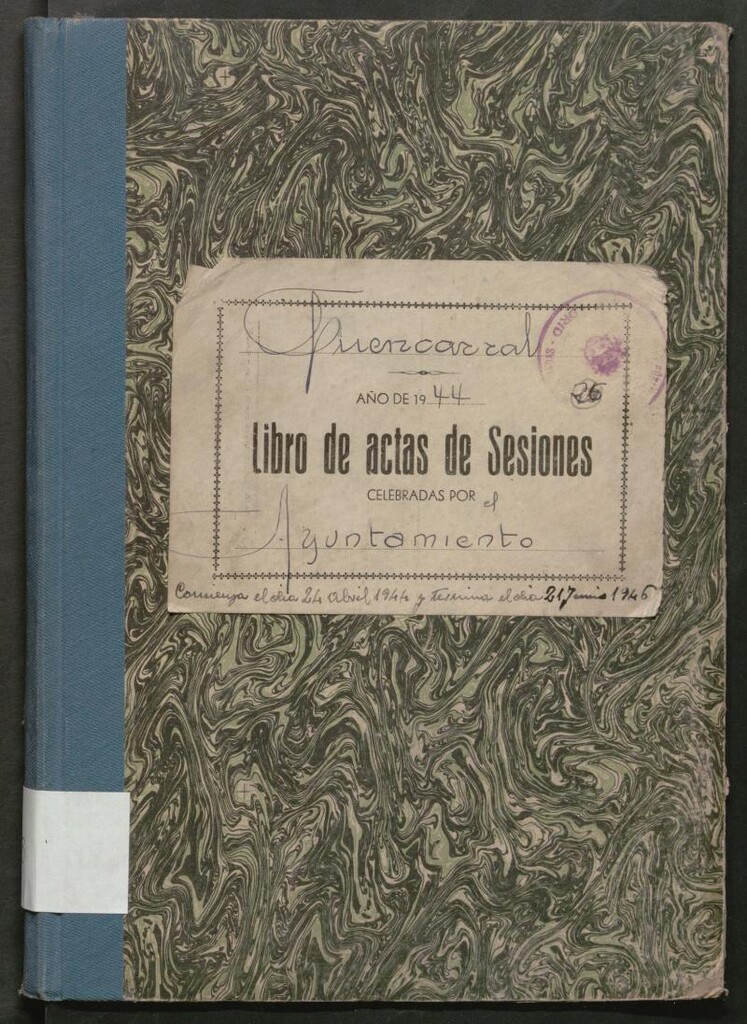 Miniatura de Actas y acuerdos del ayuntamiento de Fuencarral de 1944-1946. Libro 713.