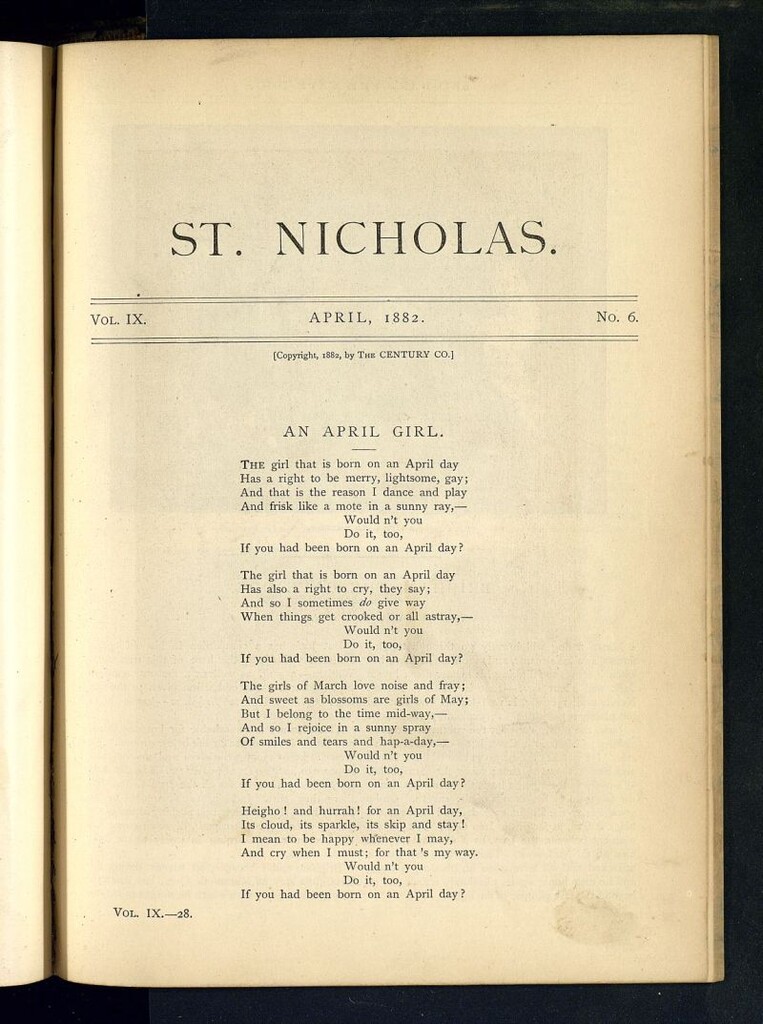 Miniatura de Saint Nicholas : scribner´s illustrated magazine for girls and boys del mes de abril de 1882, nº 6