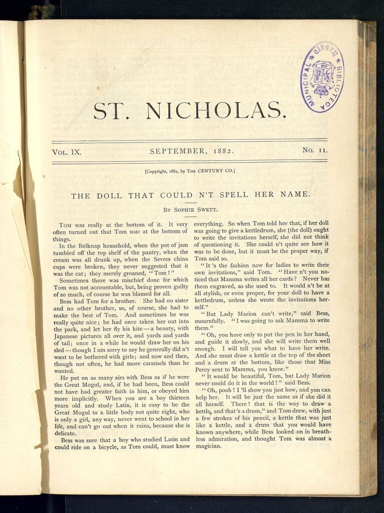 Miniatura de Saint Nicholas : scribner´s illustrated magazine for girls and boys del mes de septiembre de 1882, nº 11