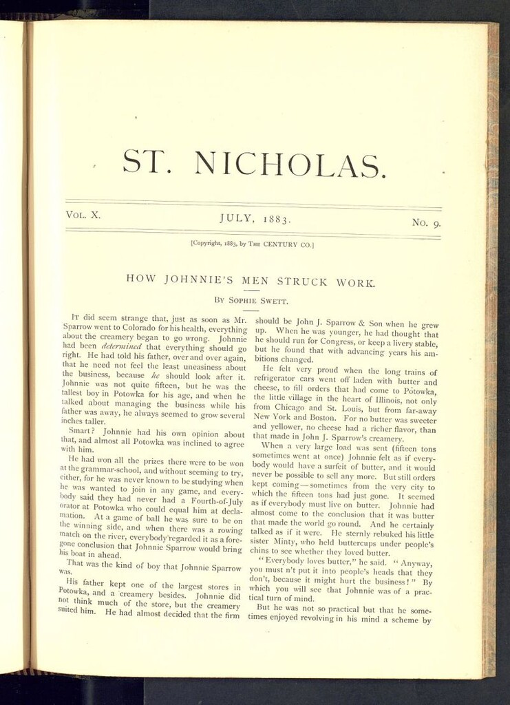 Miniatura de Saint Nicholas : scribner´s illustrated magazine for girls and boys del mes de julio de 1883, nº 9