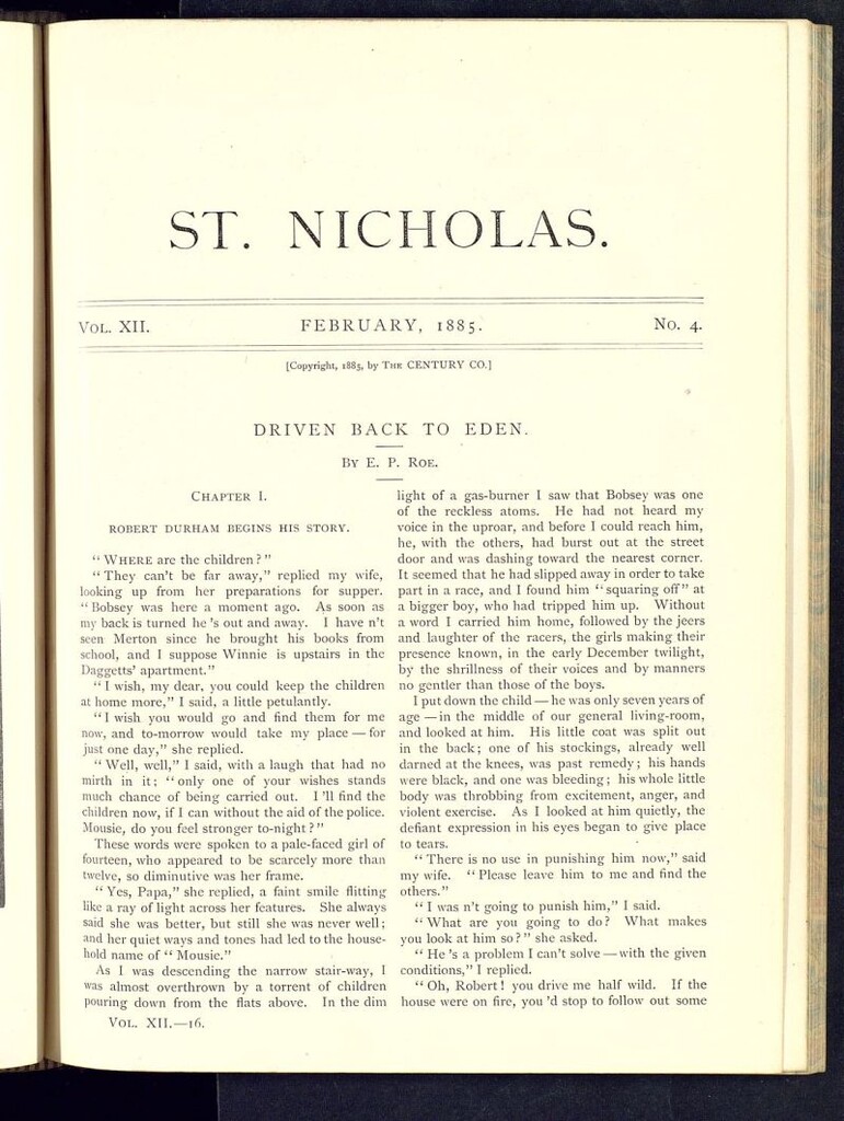 Miniatura de Saint Nicholas : scribner´s illustrated magazine for girls and boys del mes de febrero de 1885, nº 4