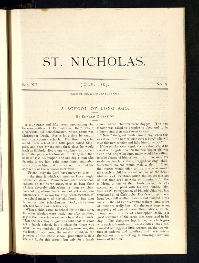 Miniatura de Saint Nicholas : scribner´s illustrated magazine for girls and boys del mes de julio de 1885, nº 9