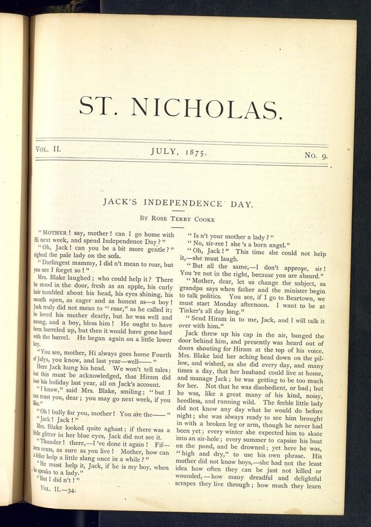 Miniatura de Saint Nicholas : scribner´s illustrated magazine for girls and boys de julio de 1875, nº 9