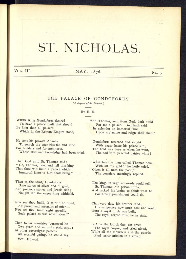 Miniatura de Saint Nicholas : scribner´s illustrated magazine for girls and boys de mayo de 1876, nº 7