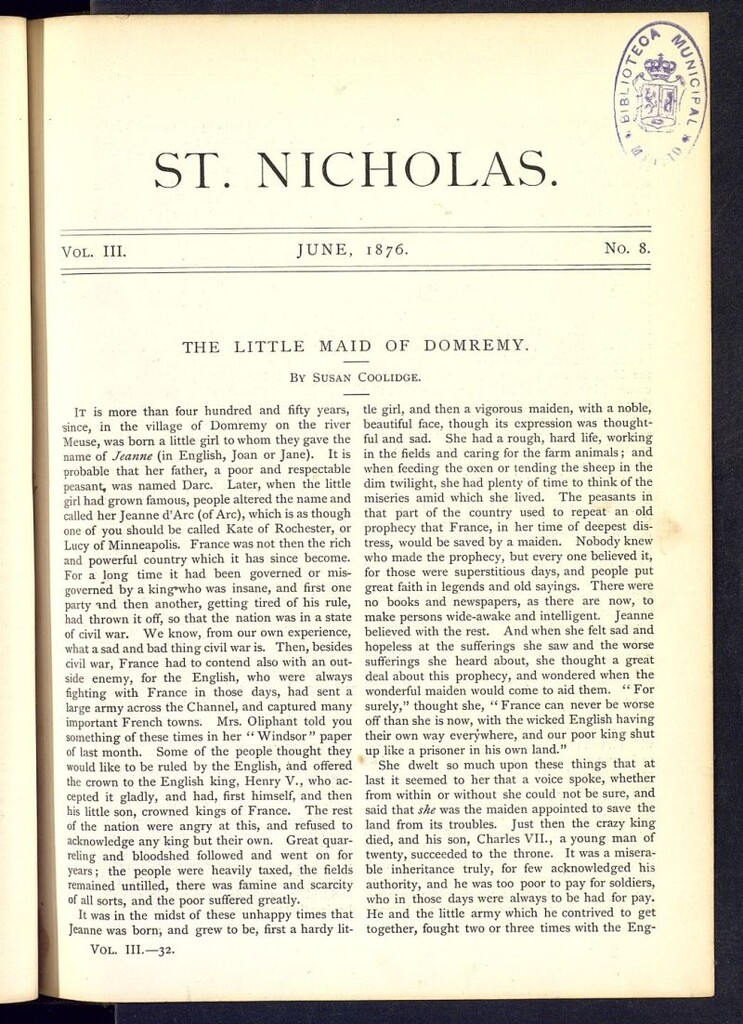 Miniatura de Saint Nicholas : scribner´s illustrated magazine for girls and boys de junio de 1876, nº 8