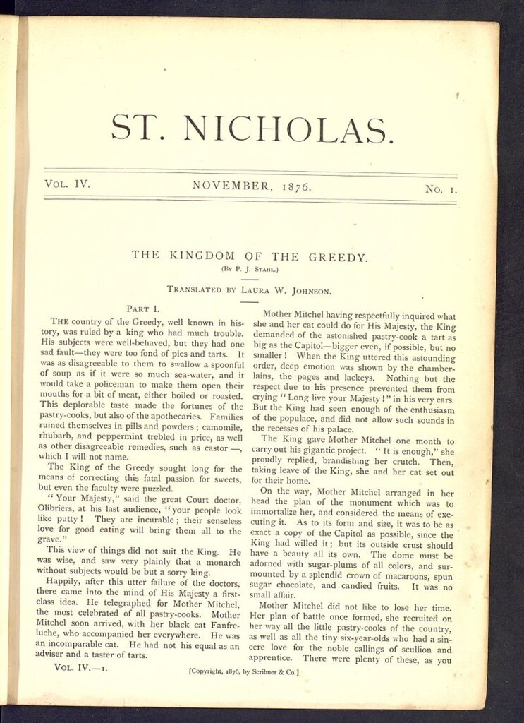 Miniatura de Saint Nicholas : scribner´s illustrated magazine for girls and boys de noviembre de 1876, nº 1