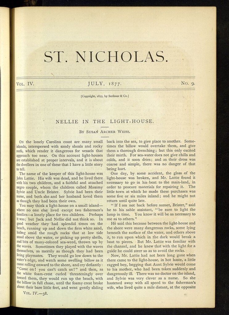 Miniatura de Saint Nicholas : scribner´s illustrated magazine for girls and boys de julio de 1877, nº 9