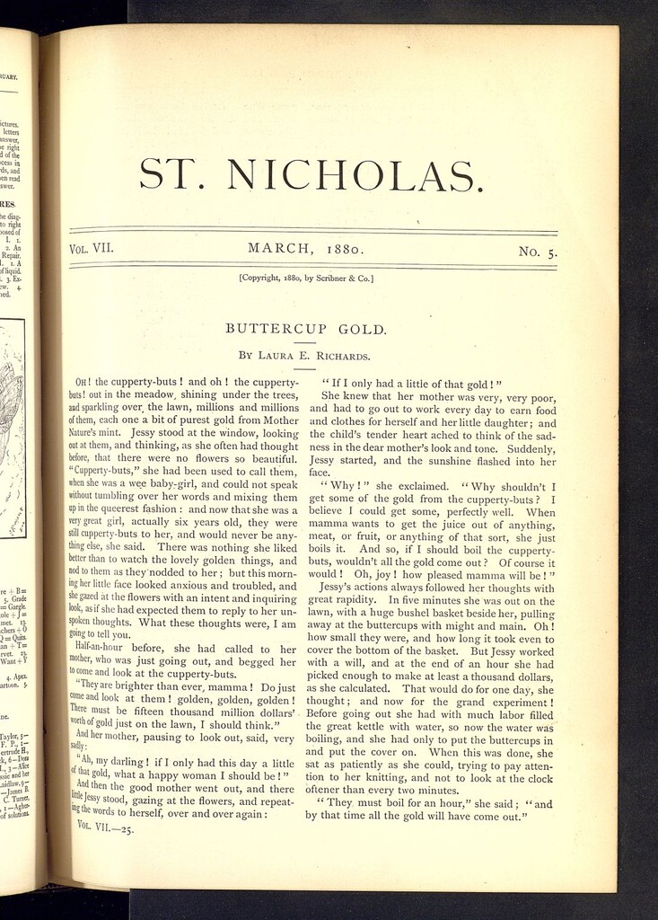 Miniatura de Saint Nicholas : scribner´s illustrated magazine for girls and boys, marzo de 1880, vol 7, nº 5