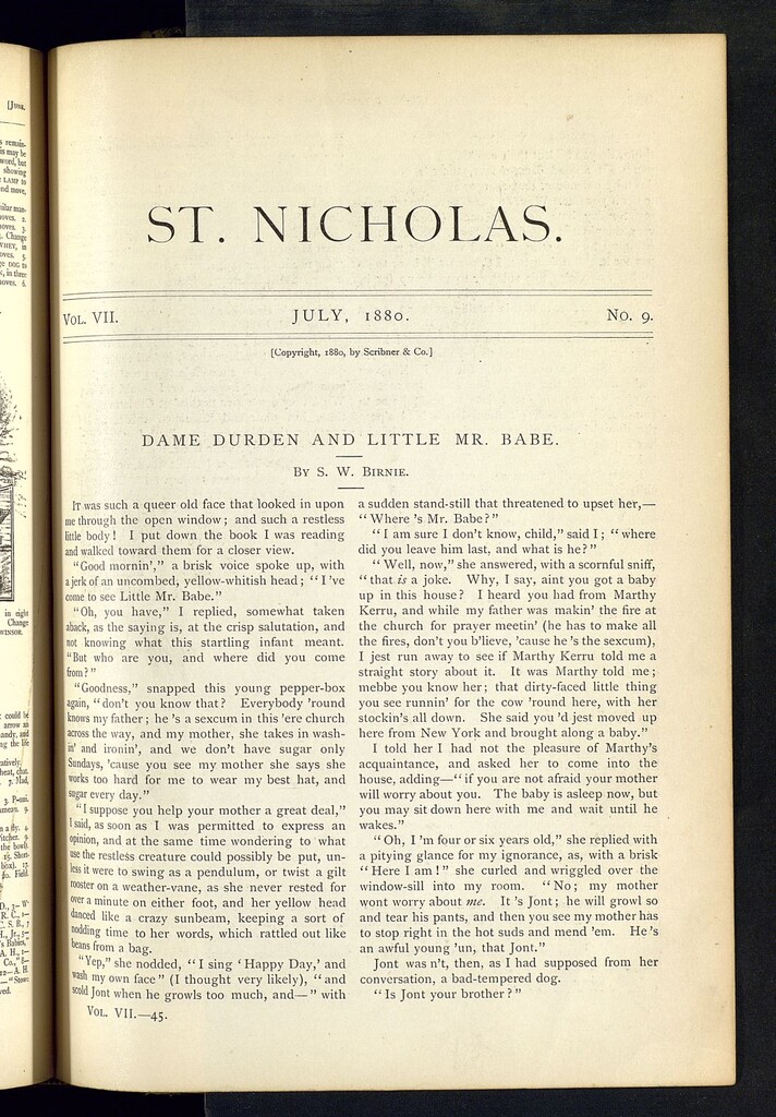 Miniatura de Saint Nicholas : scribner´s illustrated magazine for girls and boys, julio de 1880, vol 7, nº 9