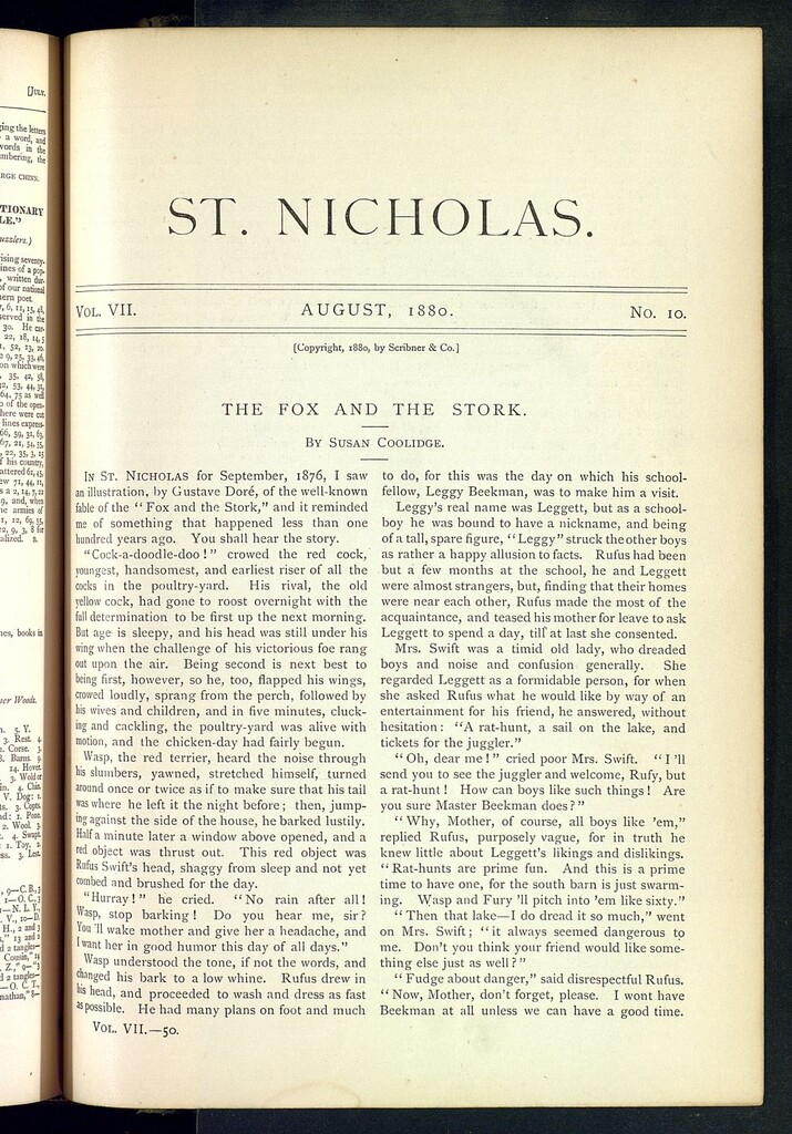Miniatura de Saint Nicholas : scribner´s illustrated magazine for girls and boys, agosto de 1880, vol 7, nº 10