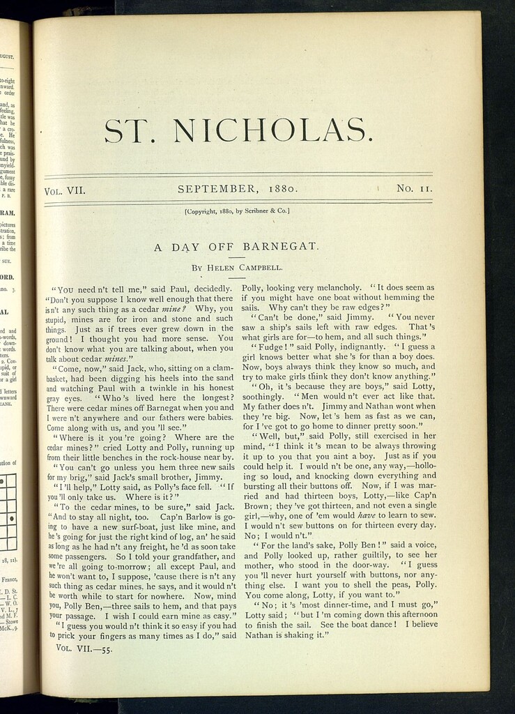Miniatura de Saint Nicholas : scribner´s illustrated magazine for girls and boys, septiembre de 1880, vol 7, nº 11