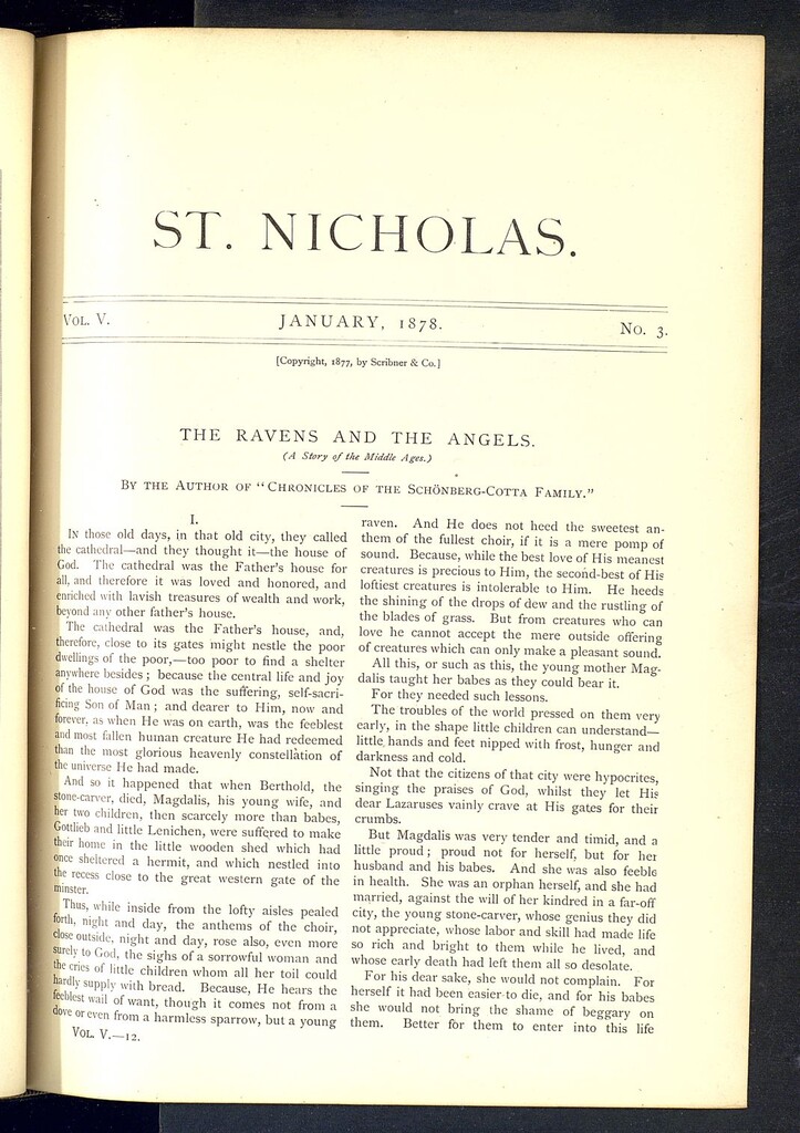 Miniatura de Saint Nicholas : scribner´s illustrated magazine for girls and boys, enero de 1878, vol 5, nº 3
