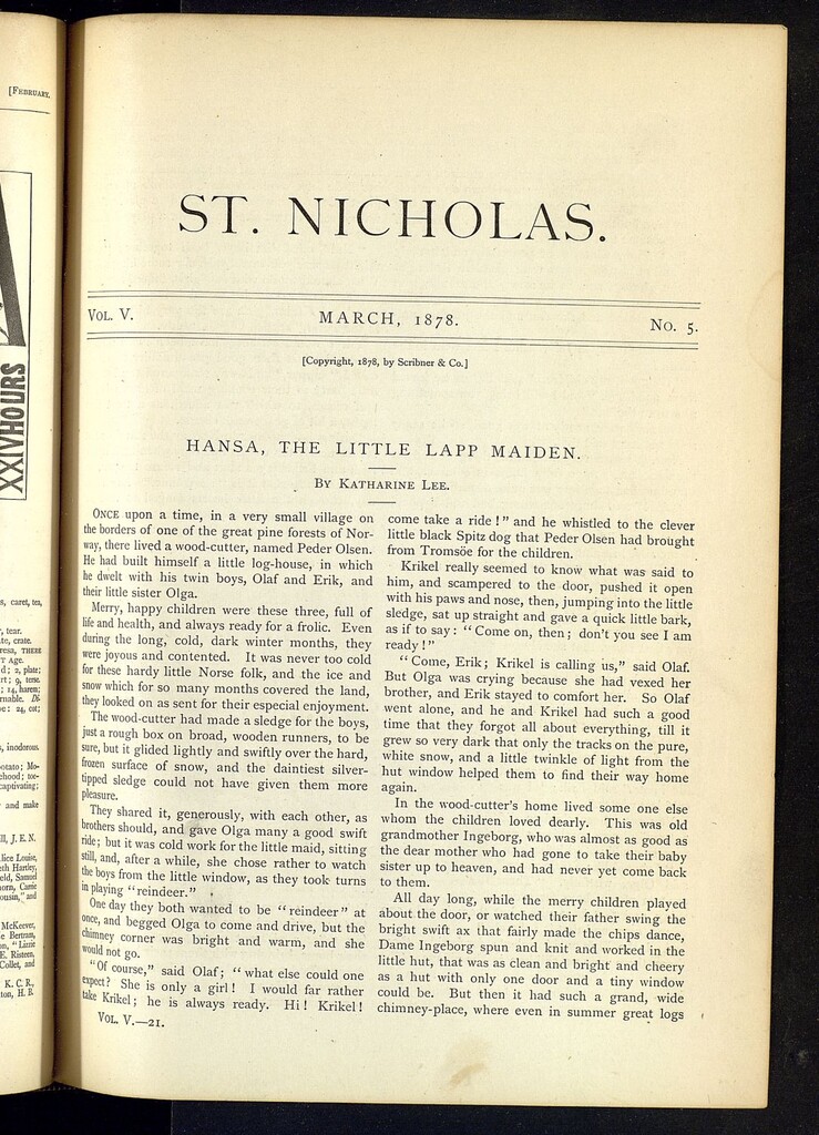 Miniatura de Saint Nicholas : scribner´s illustrated magazine for girls and boys, marzo de 1878, vol 5, nº 5