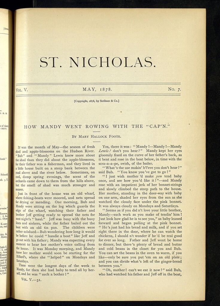 Miniatura de Saint Nicholas : scribner´s illustrated magazine for girls and boys. mayo de 1878, vol 5, nº 7