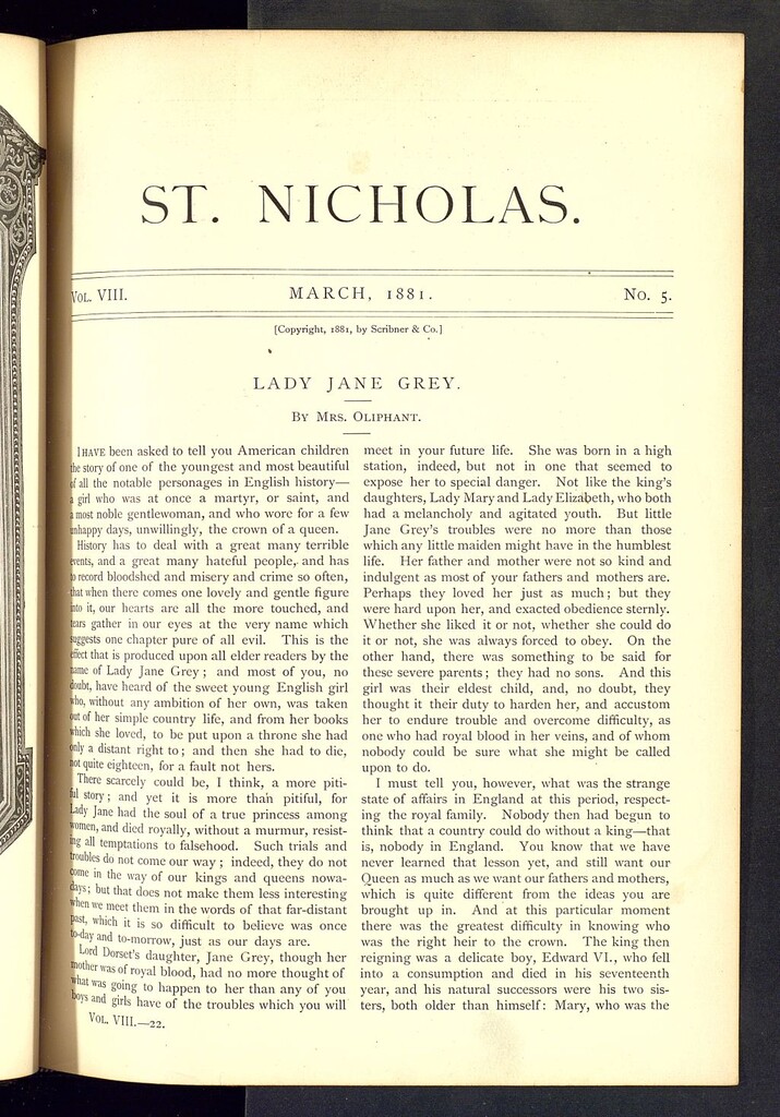 Miniatura de Saint Nicholas : scribner´s illustrated magazine for girls and boys, marzo de 1881, vol 8, nº 5