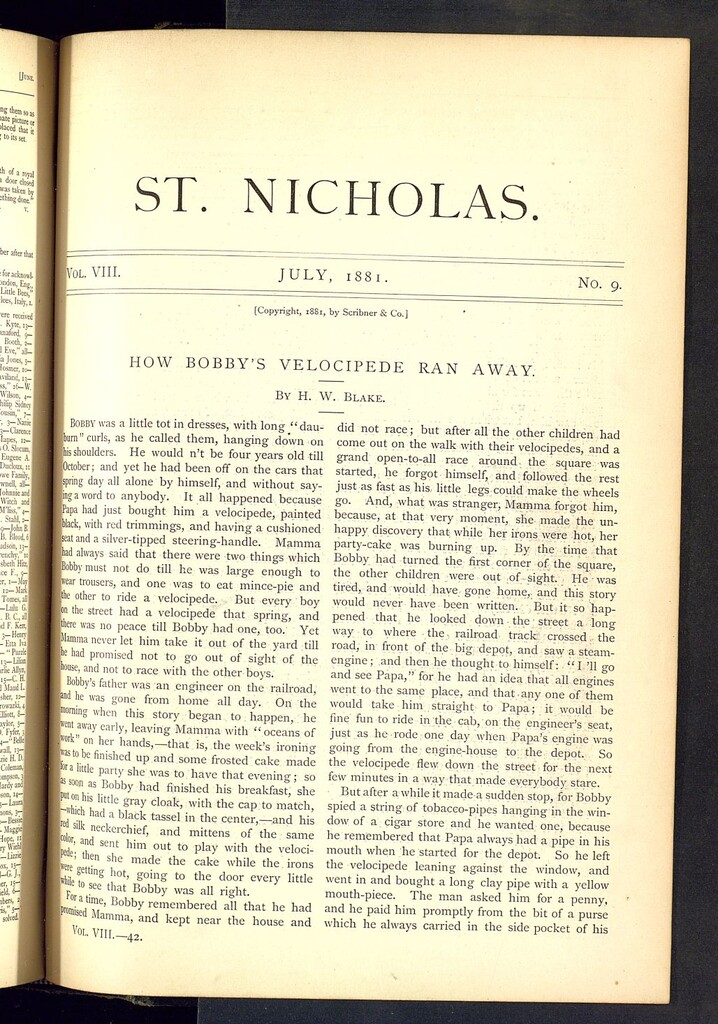 Miniatura de Saint Nicholas : scribner´s illustrated magazine for girls and boys, julio de 1881, vol 8, nº 9