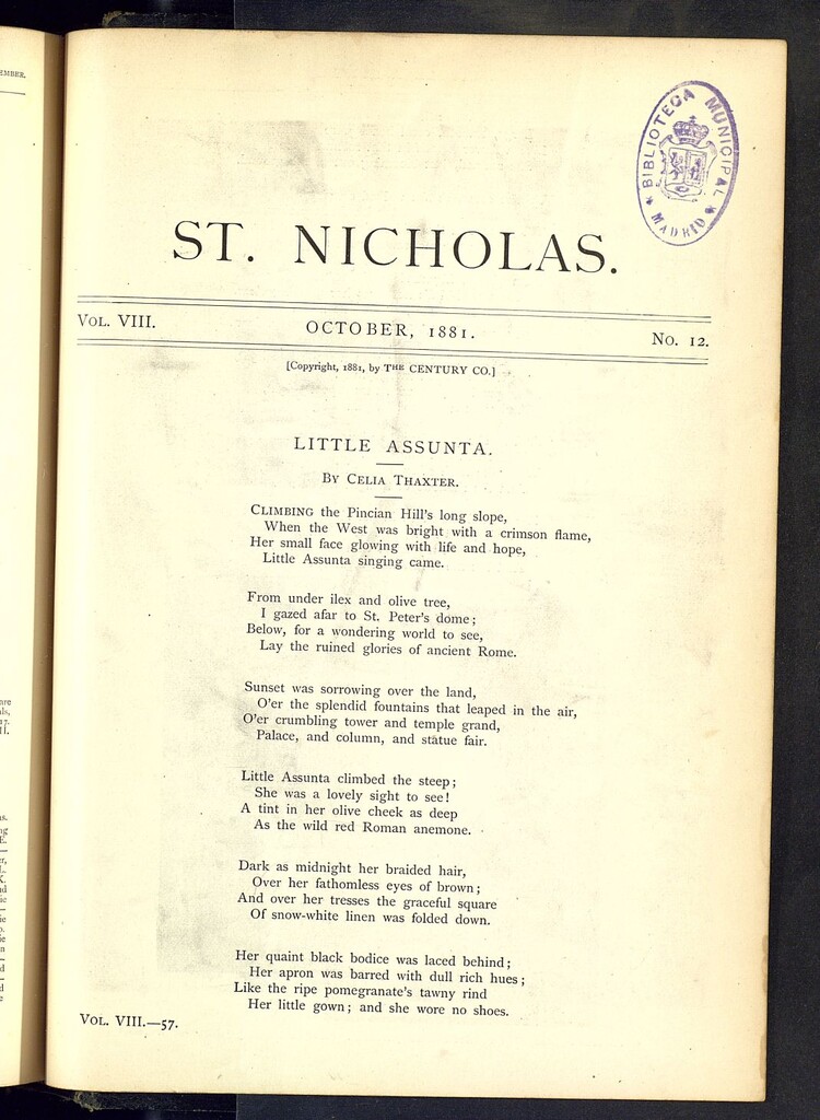 Miniatura de Saint Nicholas : scribner´s illustrated magazine for girls and boys, octubre de 1881, vol 8, nº 12