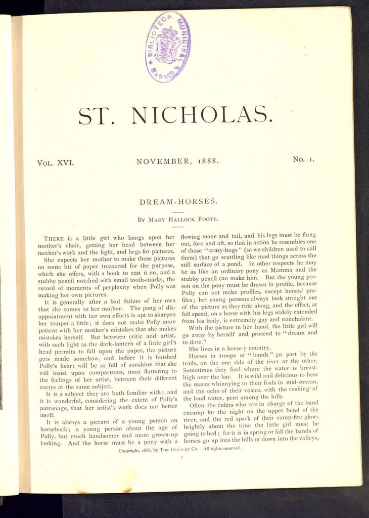 Miniatura de Saint Nicholas : scribner´s illustrated magazine for girls and boys de noviembre de 1888, nº 1