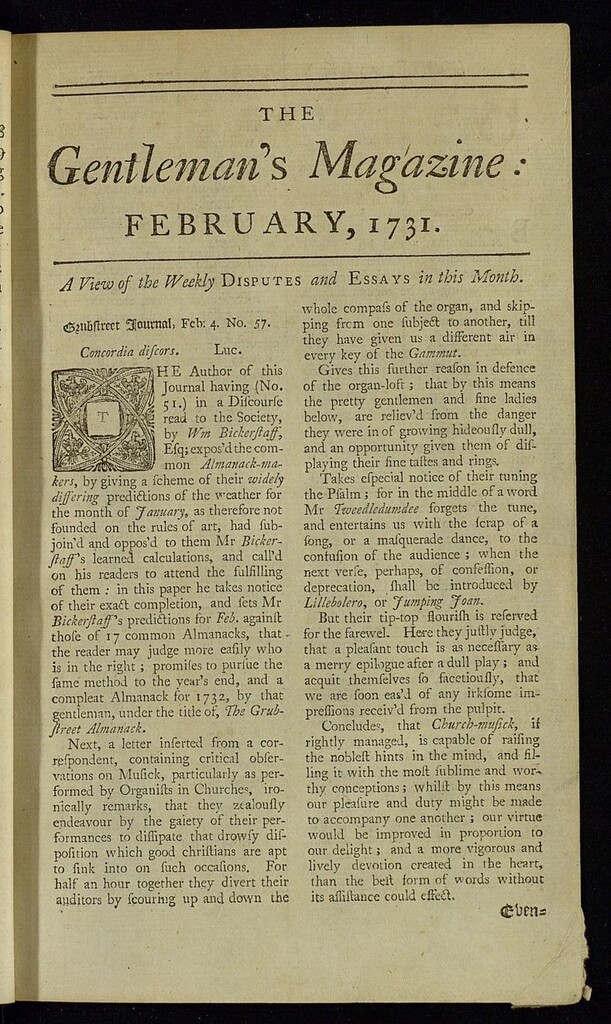 Miniatura de The Gentleman´s Magazine de febrero de 1731