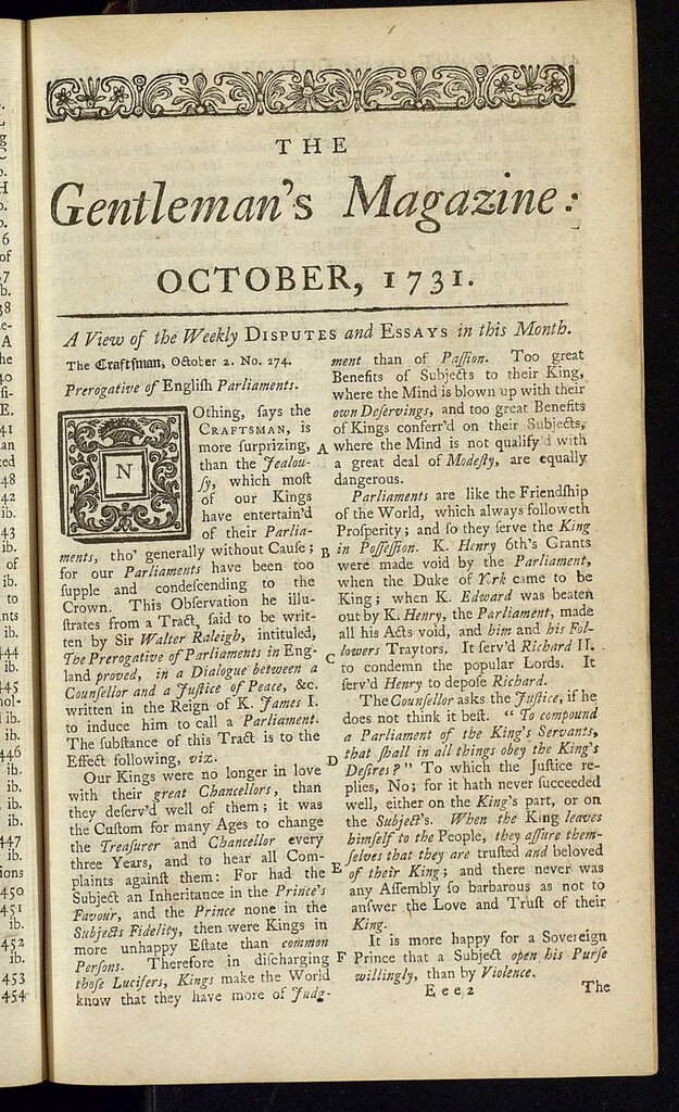 Miniatura de The Gentleman´s Magazine de octubre de 1731