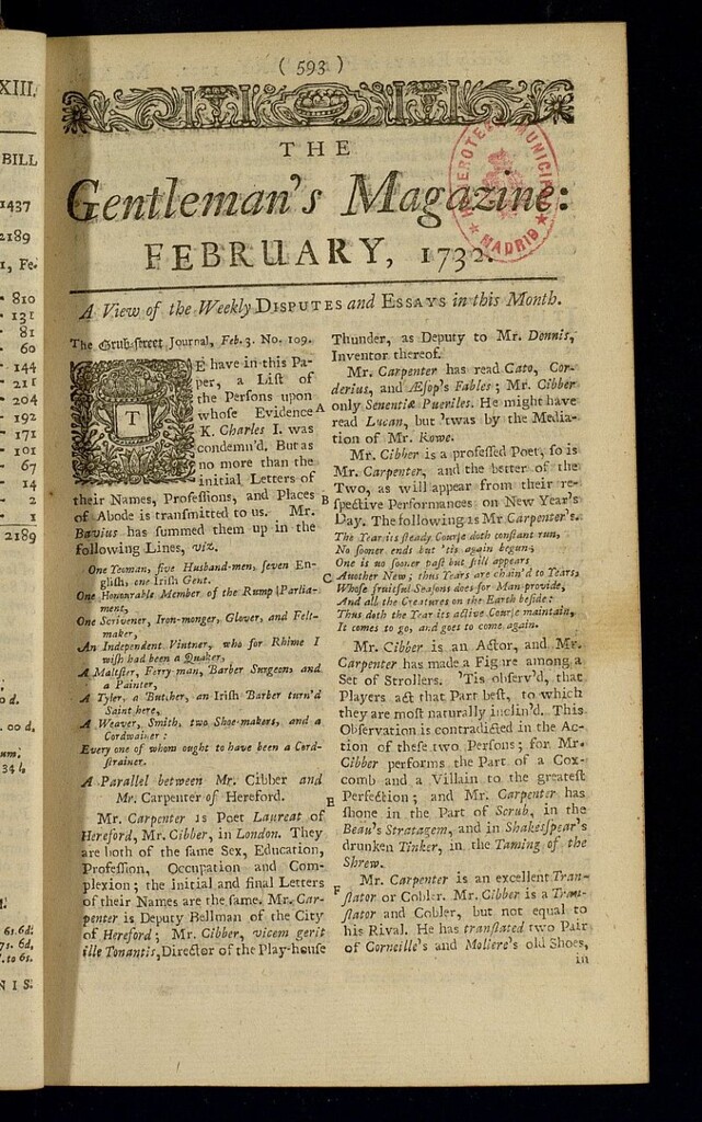 Miniatura de The Gentleman´s Magazine de febrero de 1732