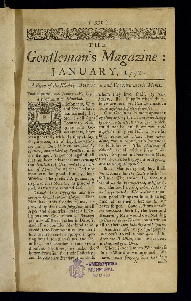 Miniatura de The Gentleman´s Magazine de enero de 1732