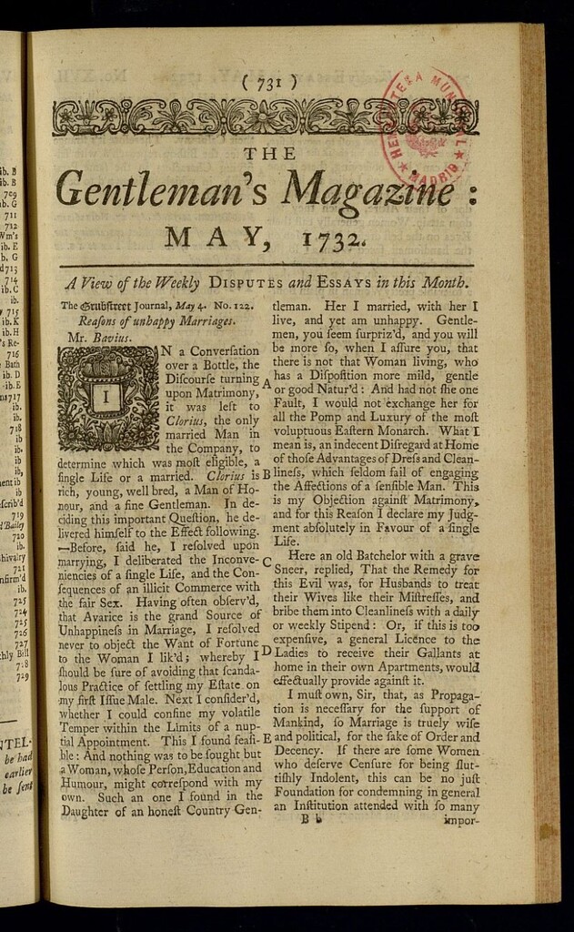 Miniatura de The Gentleman´s Magazine de mayo de 1732