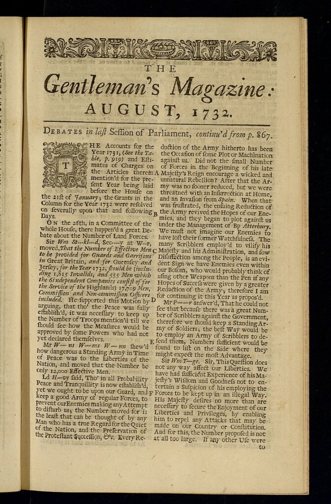 Miniatura de The Gentleman´s Magazine de agosto de 1732