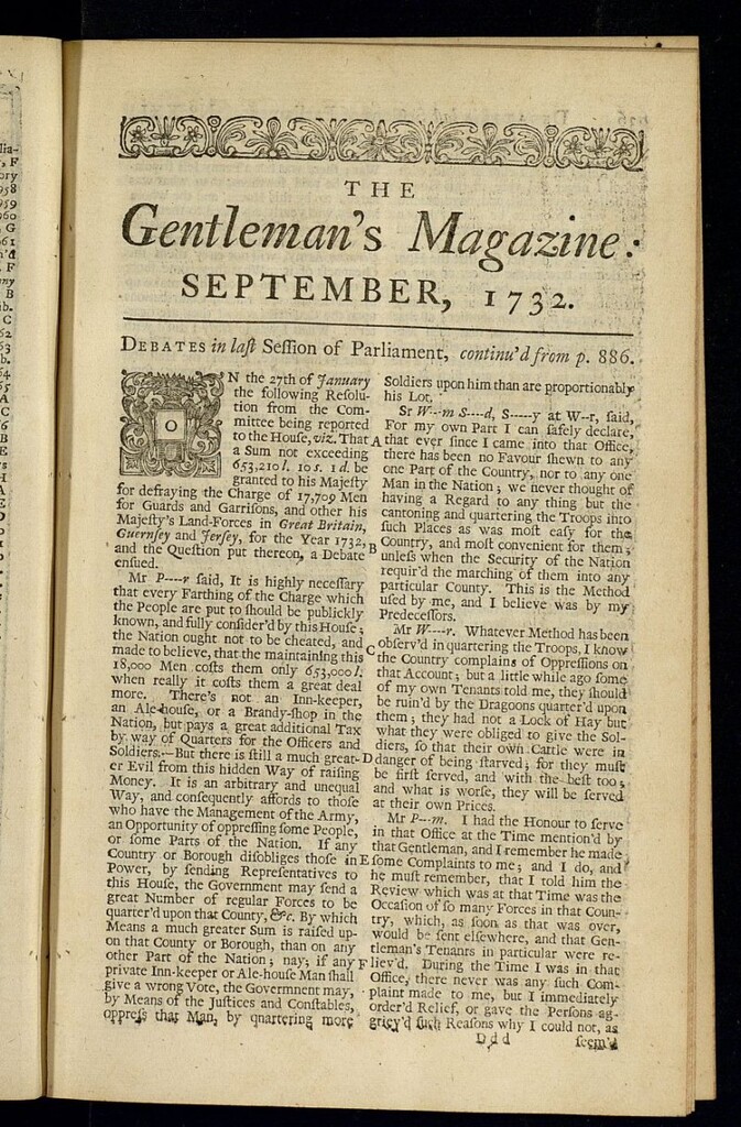 Miniatura de The Gentleman´s Magazine de septiembre de 1732