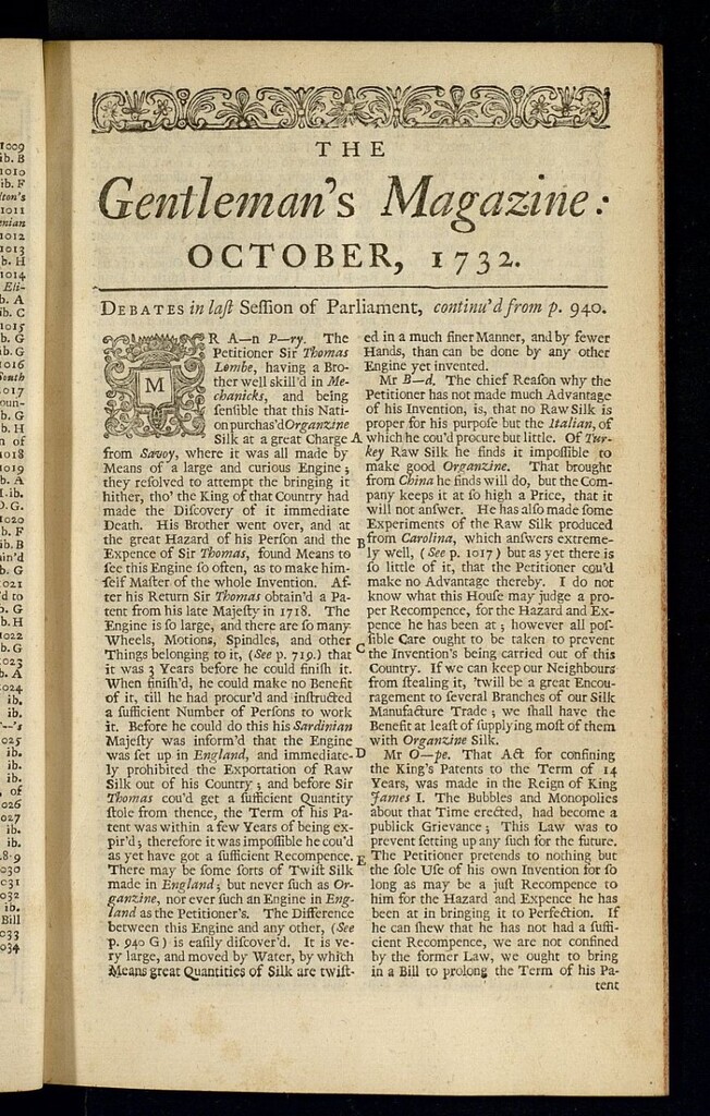 Miniatura de The Gentleman´s Magazine de octubre de 1732