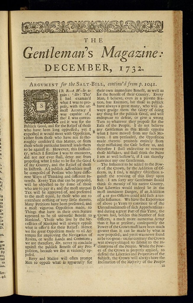 Miniatura de The Gentleman´s Magazine de diciembre de 1732