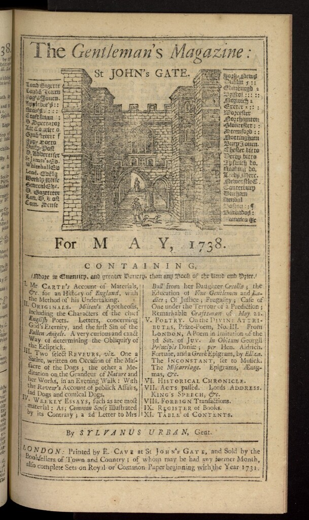 Miniatura de The Gentleman´s Magazine de mayo de 1738